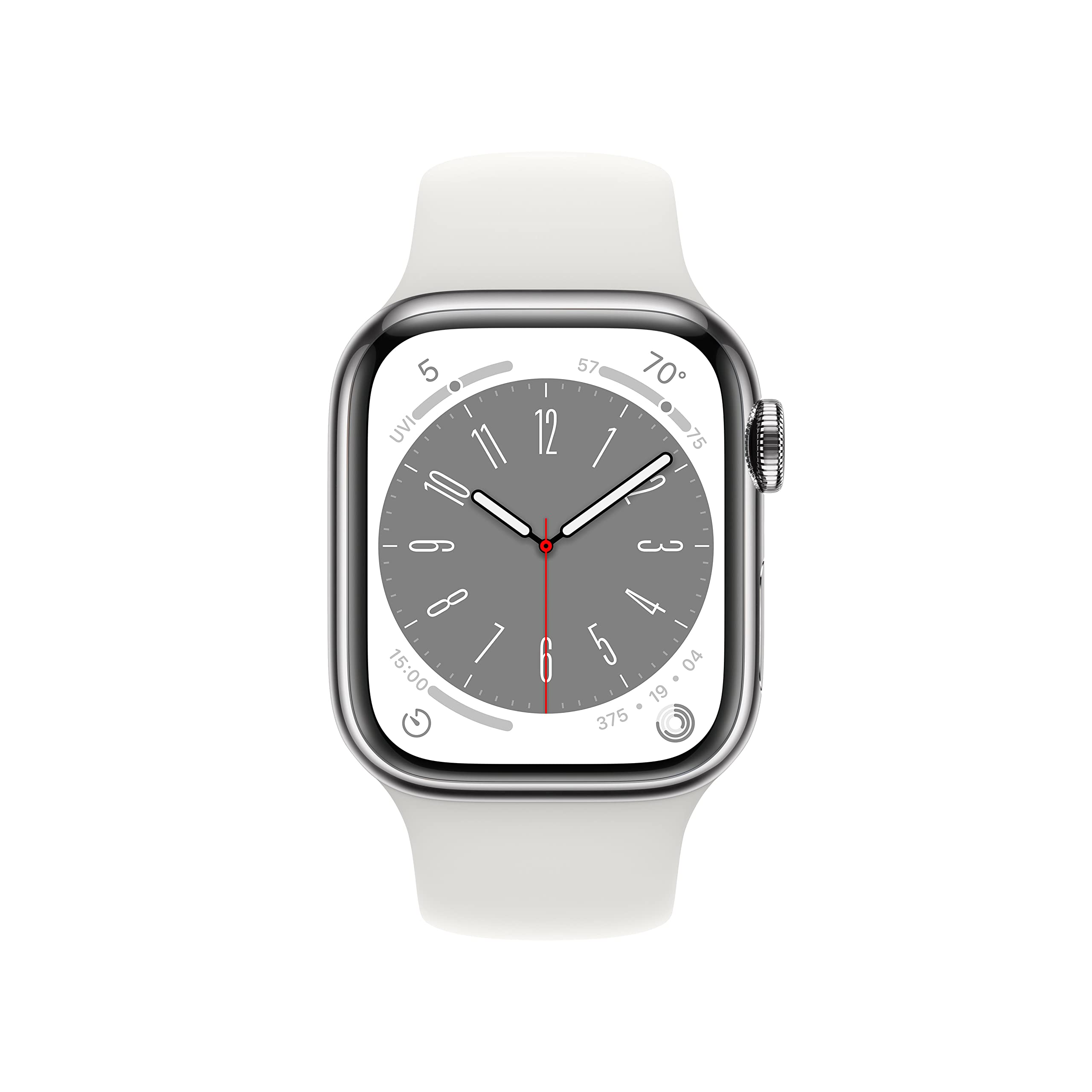 Apple Watch Series 8 GPS+Cell 41mm Silver Stainless Steel w/ White  display picture 1