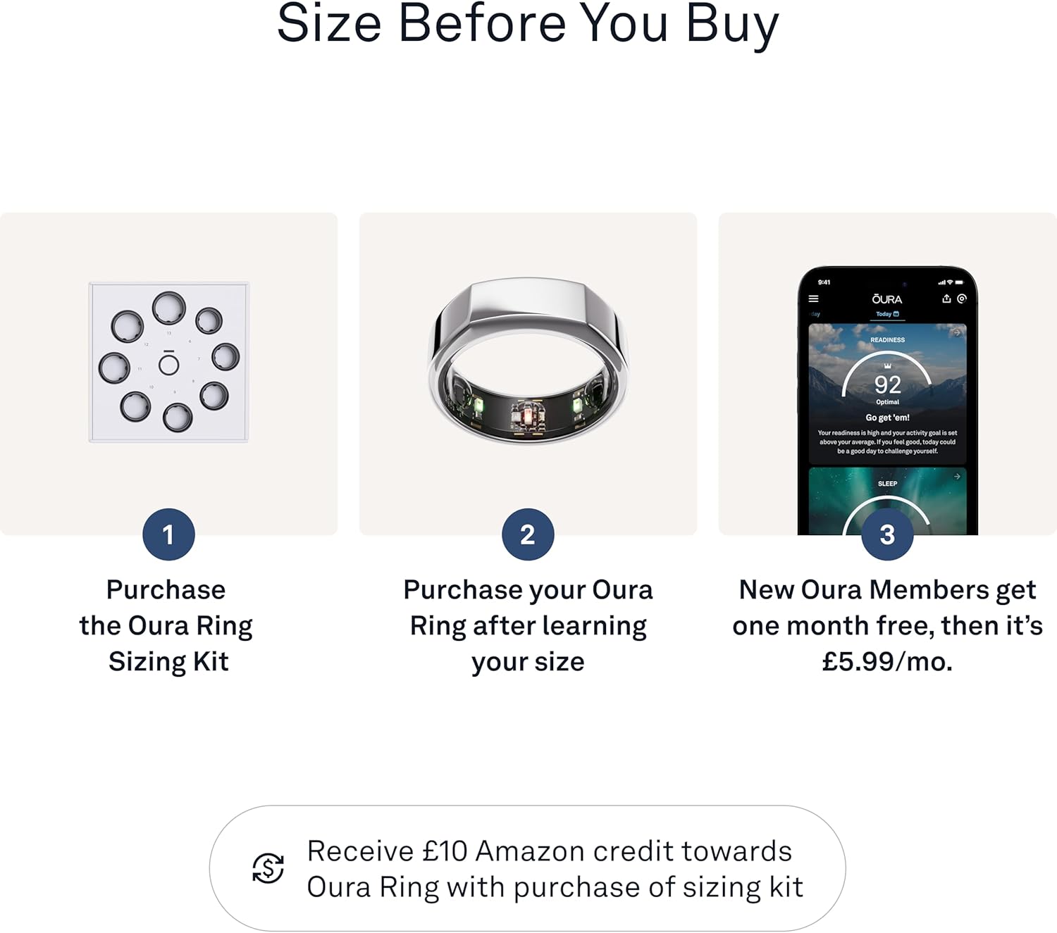 Oura Ring Gen3 - Heritage Size 10 - Silver - JZ90-1003-10 | eBay